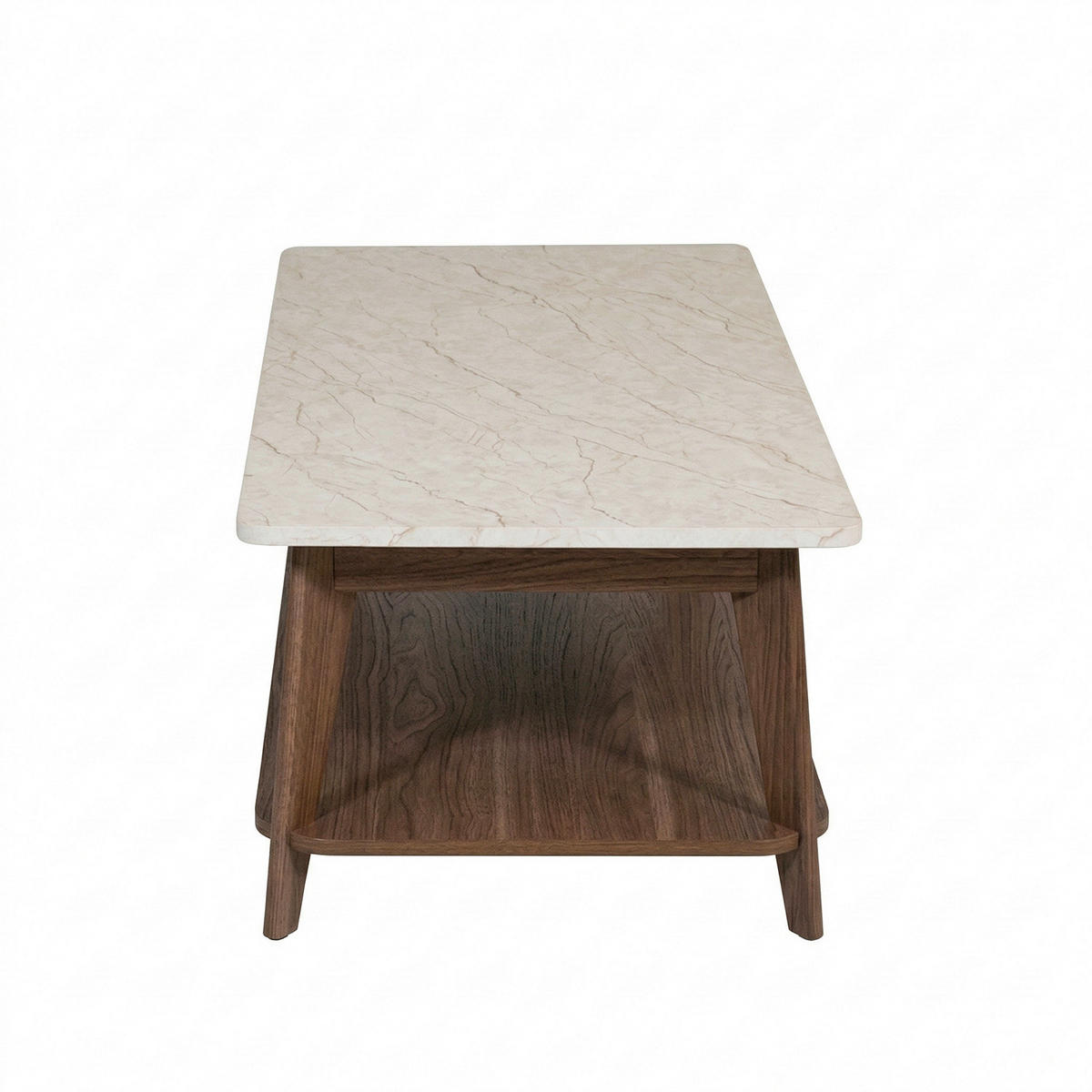 COUCHTISCH Holzwerkstoff 110/55/39,7 cm   - Weiss/Walnussfarben, Modern, Holzwerkstoff (110/55/39,7cm) - MID.YOU