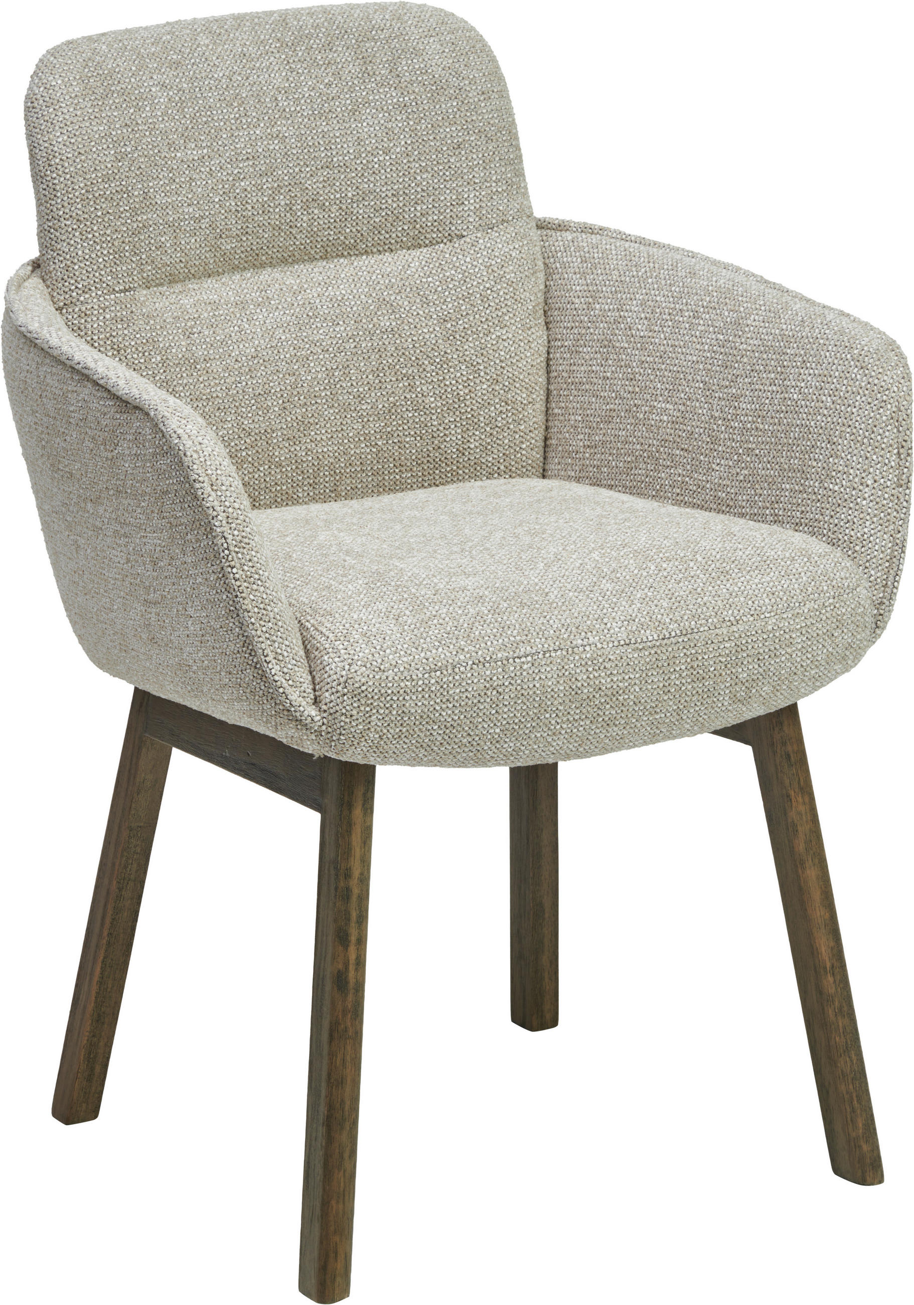 ARMLEHNSTUHL   Struktur  - Beige/Dunkelbraun, Modern, Holz/Textil (61/88/59cm) - MID.YOU