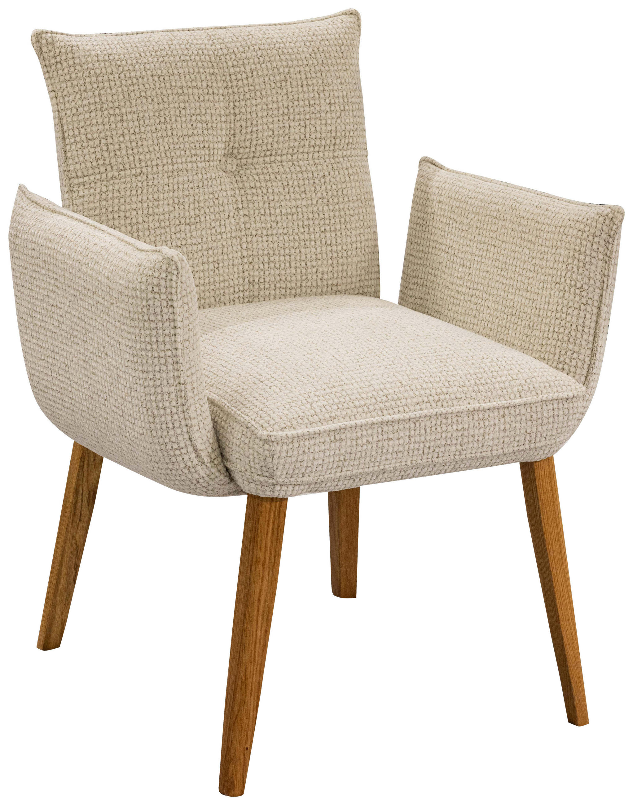 ARMLEHNSTUHL   Webstoff  Eichefarben, Beige  - Eichefarben/Beige, Design, Holz/Textil (69/85/62cm) - Valdera