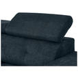 ECKSOFA in Chenille Petrol  - Petrol/Schwarz, KONVENTIONELL, Textil/Metall (178/264cm) - Hom`in