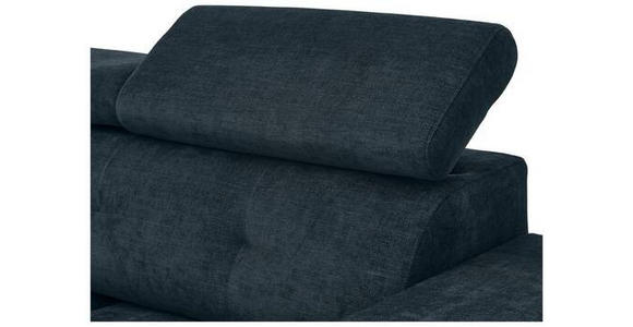 ECKSOFA in Chenille Petrol  - Petrol/Schwarz, KONVENTIONELL, Textil/Metall (178/264cm) - Hom`in