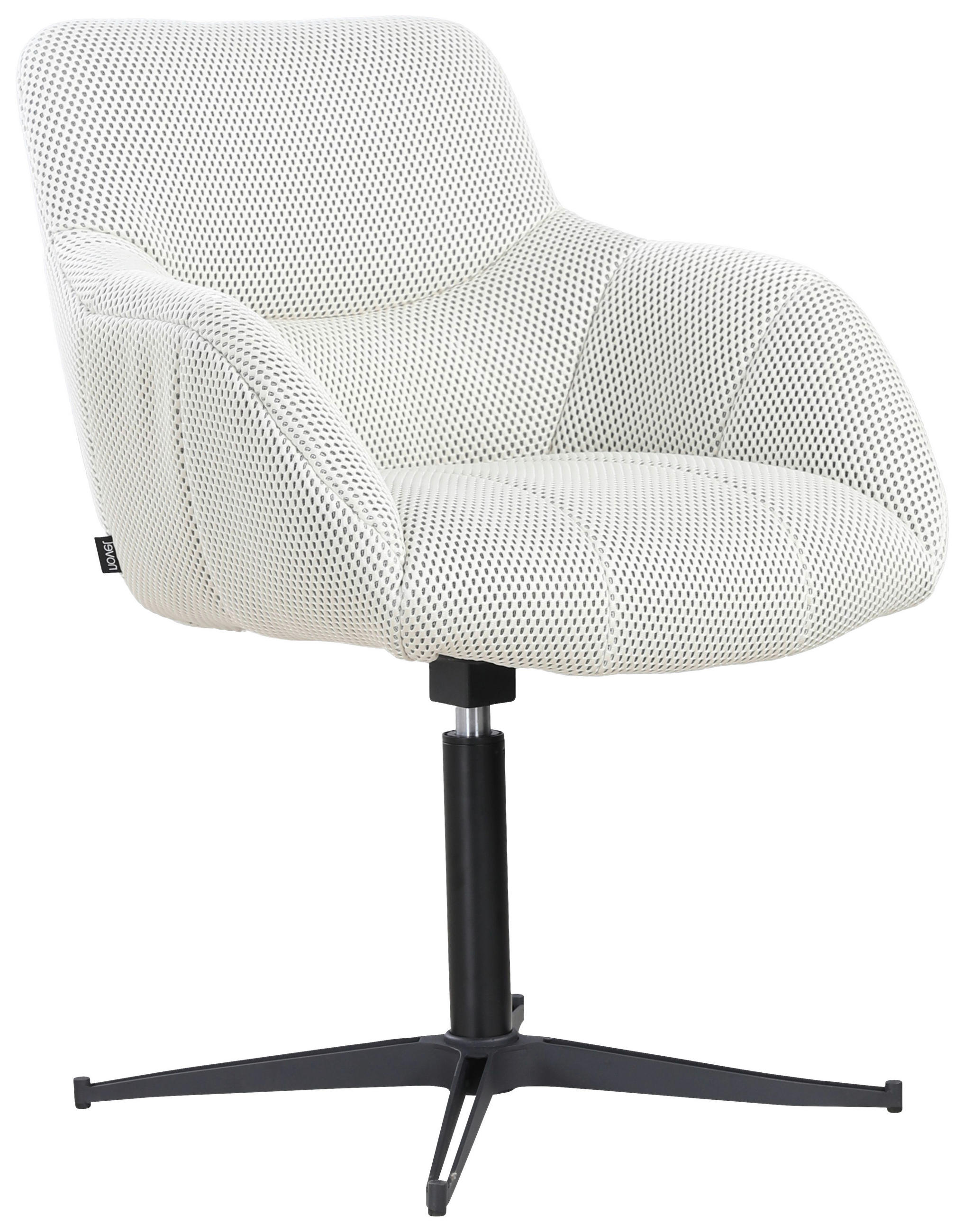 STOL MED ARMSTÖD järn vävt tyg  - svart/cremefärgad, Design, metall/textil (63/85/66cm) - Novel