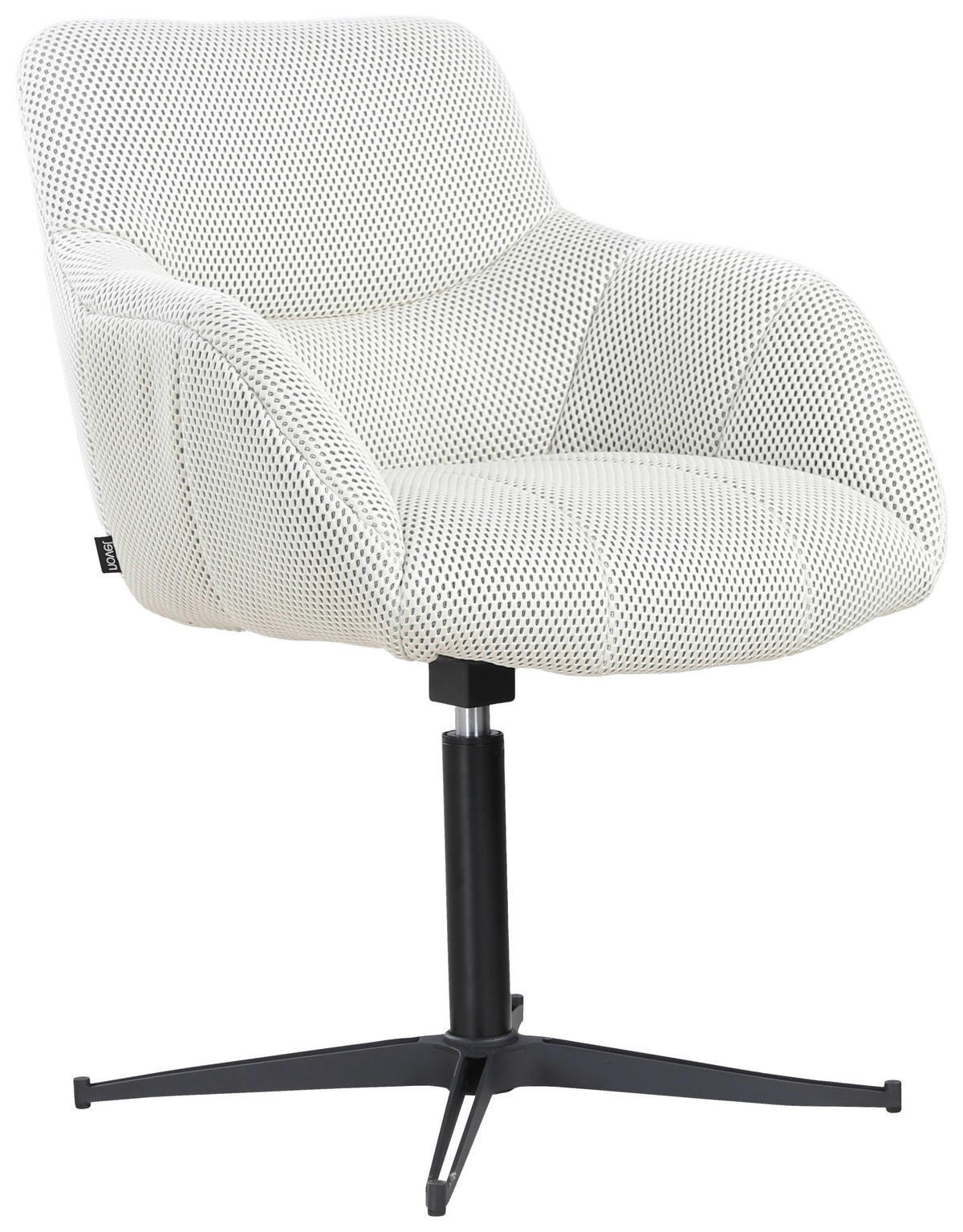 STOL MED ARMSTÖD järn vävt tyg  - svart/cremefärgad, Design, metall/textil (63/85/66cm) - Novel