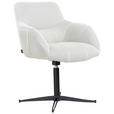 ARMLEHNSTUHL in Eisen Webstoff - Creme/Schwarz, Design, Textil/Metall (63/85/66cm) - Novel