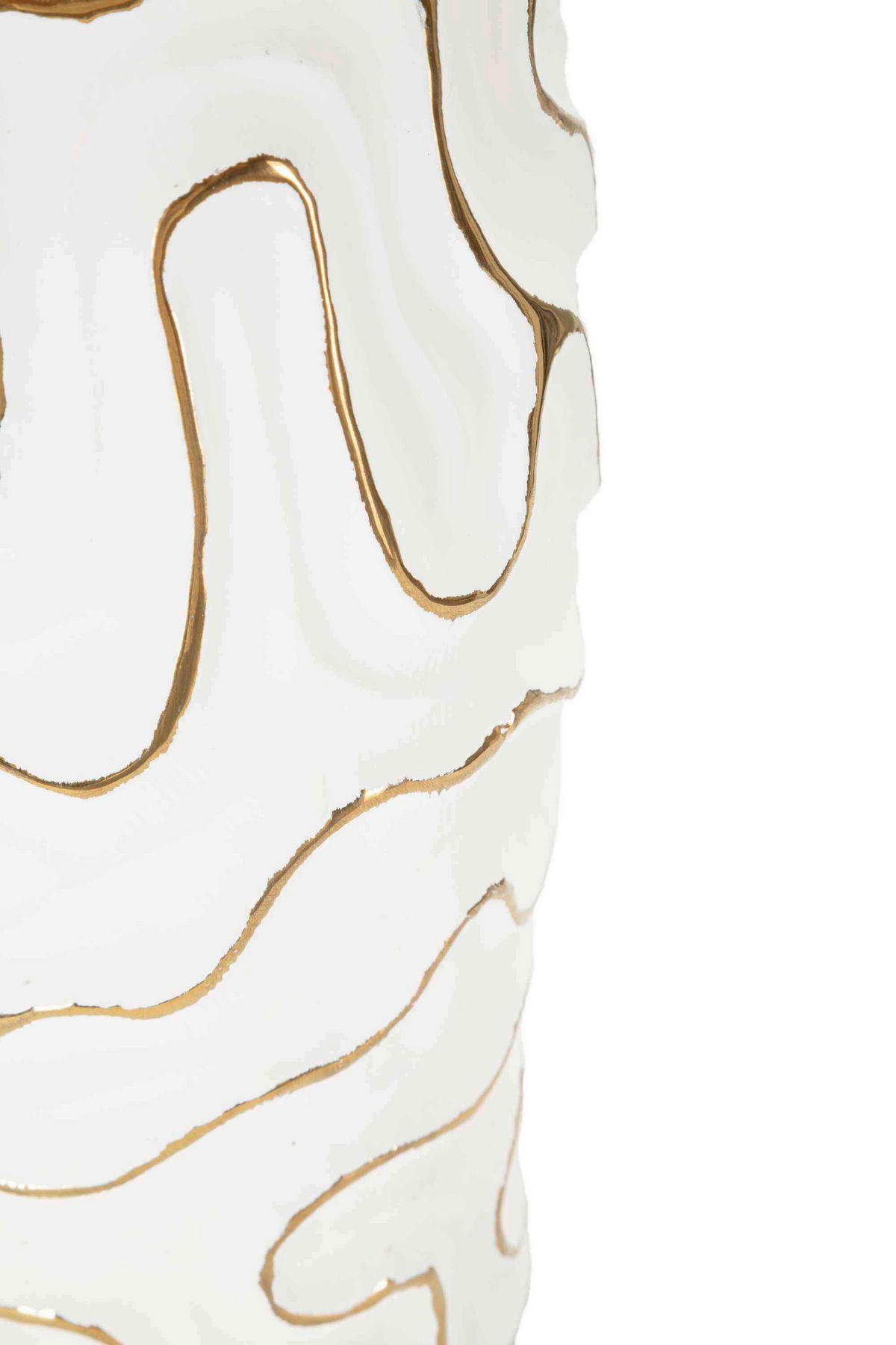 Vase Adore  - Goldfarben/Weiß, Basics, Keramik (16/32.5/16cm)