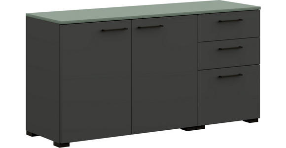 SIDEBOARD 150/72,8/41,9 cm  - Salbeigrün/Anthrazit, Design, Holzwerkstoff/Metall (150/72,8/41,9cm) - Cantus