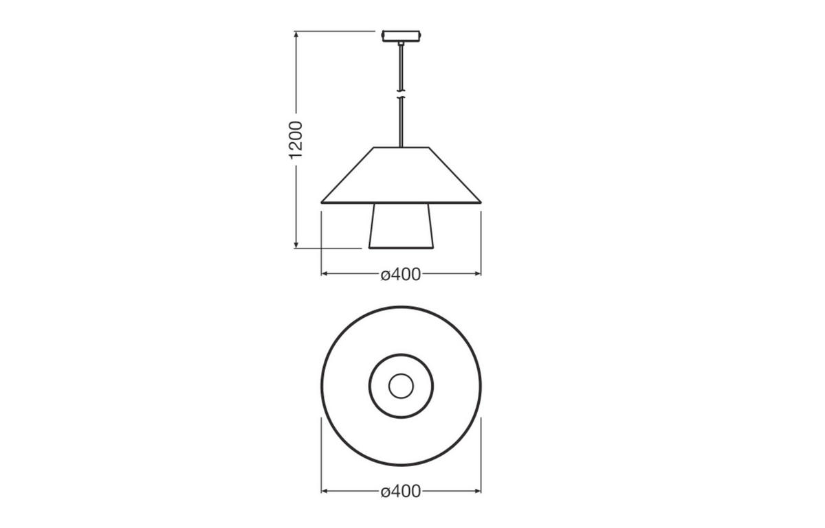 HÄNGELEUCHTE 40/120 cm  - Braun, Natur, Naturmaterialien/Metall (40/120cm) - Osram
