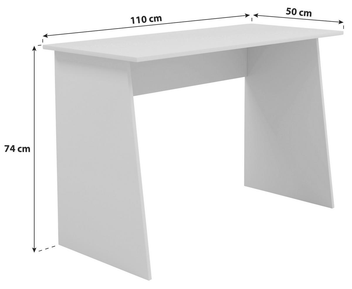 SCHREIBTISCH 110/50/74 cm Grau, Weiß   - Weiß/Grau, Basics, Holzwerkstoff (110/50/74cm) - MID.YOU