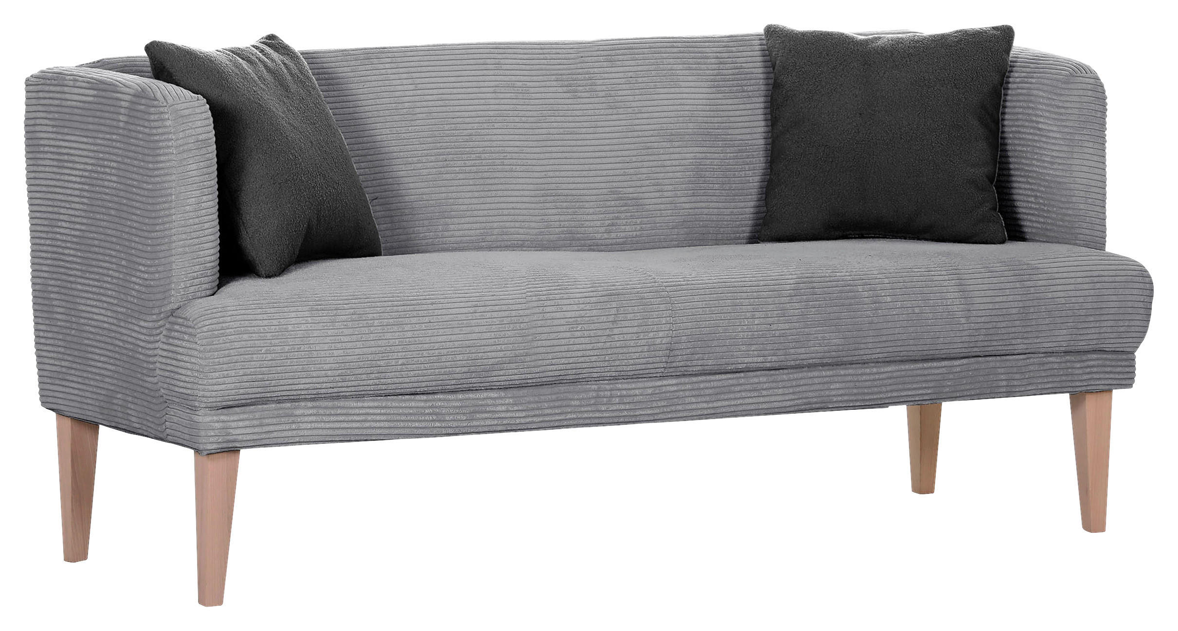 SITZBANK 170/83/70 cm Cord Anthrazit, Eichefarben, Hellgrau Holz  - Eichefarben/Anthrazit, Design, Holz/Textil (170/83/70cm) - Landscape