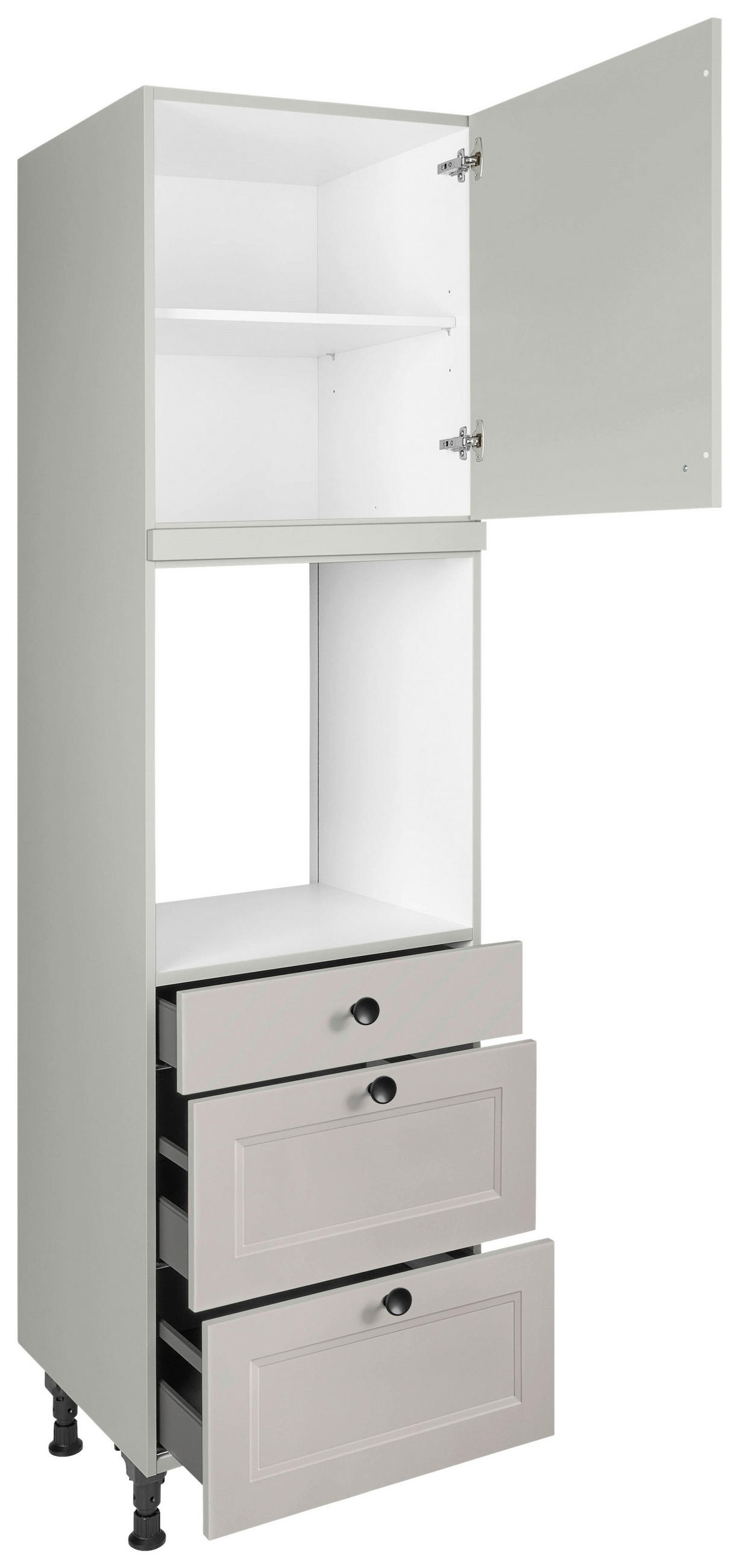 GERÄTEUMBAUSCHRANK 60/216,6/58 cm  in Grau  - Schwarz/Grau, MODERN, Holzwerkstoff/Metall (60/216,6/58cm) - Nobilia
