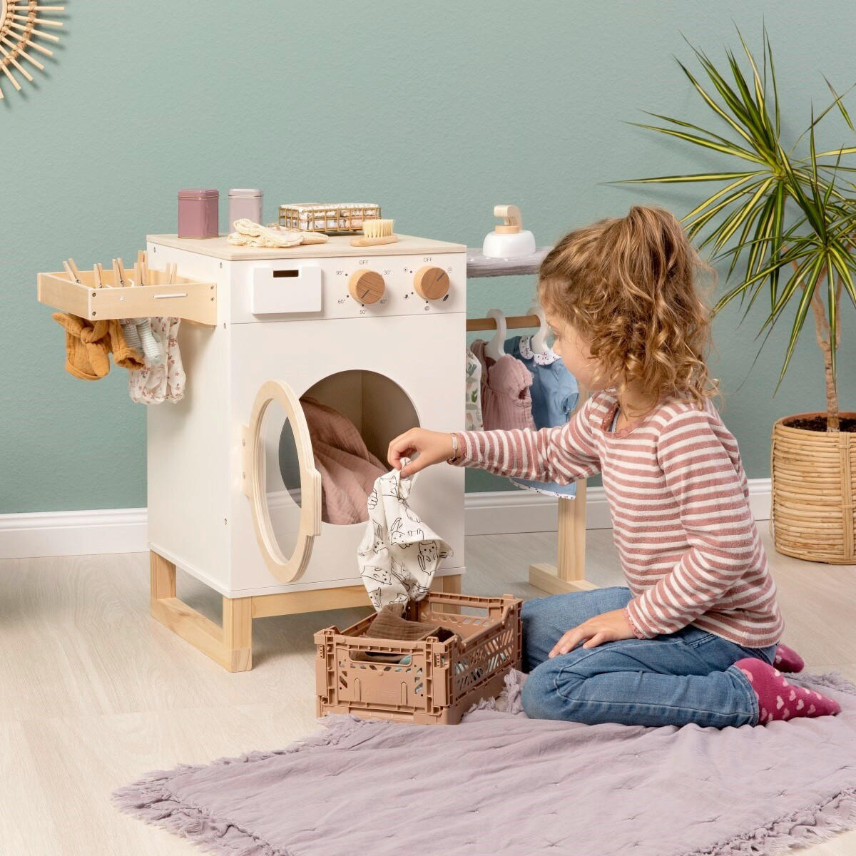 KINDERWASCHMASCHINE RUMEX  - Naturfarben/Weiß, Basics, Holz/Holzwerkstoff (85/35/55cm) - MUSTERKIND