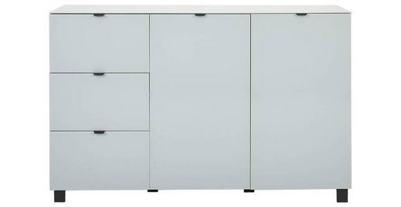 SIDEBOARD Grau, Hellgrau Befestigungsmaterial, Oberplatte  - Hellgrau/Schwarz, Design, Glas/Holzwerkstoff (165/105,1/52,5cm) - Hom`in