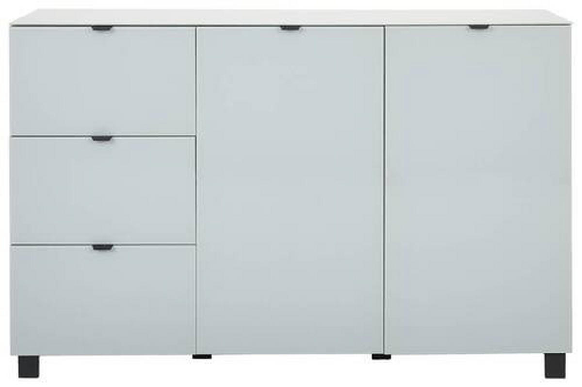 SIDEBOARD  in 165/105,1/52,5 cm  - Hellgrau/Schwarz, Design, Glas/Holzwerkstoff (165/105,1/52,5cm) - Hom`in