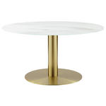 COUCHTISCH rund Weiß, Goldfarben 80/80/45 cm  - Goldfarben/Weiß, Design, Glas/Metall (80/80/45cm) - Ambia Home