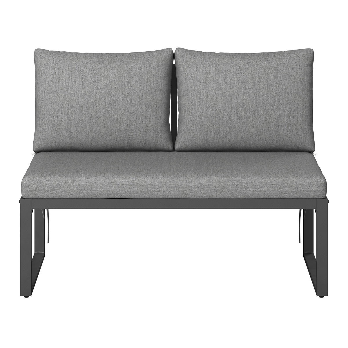 LOUNGEGARNITUR   125/47/70 cm  - Dunkelgrau, Modern, Holzwerkstoff/Textil (125/47/70cm) - Ambia Garden