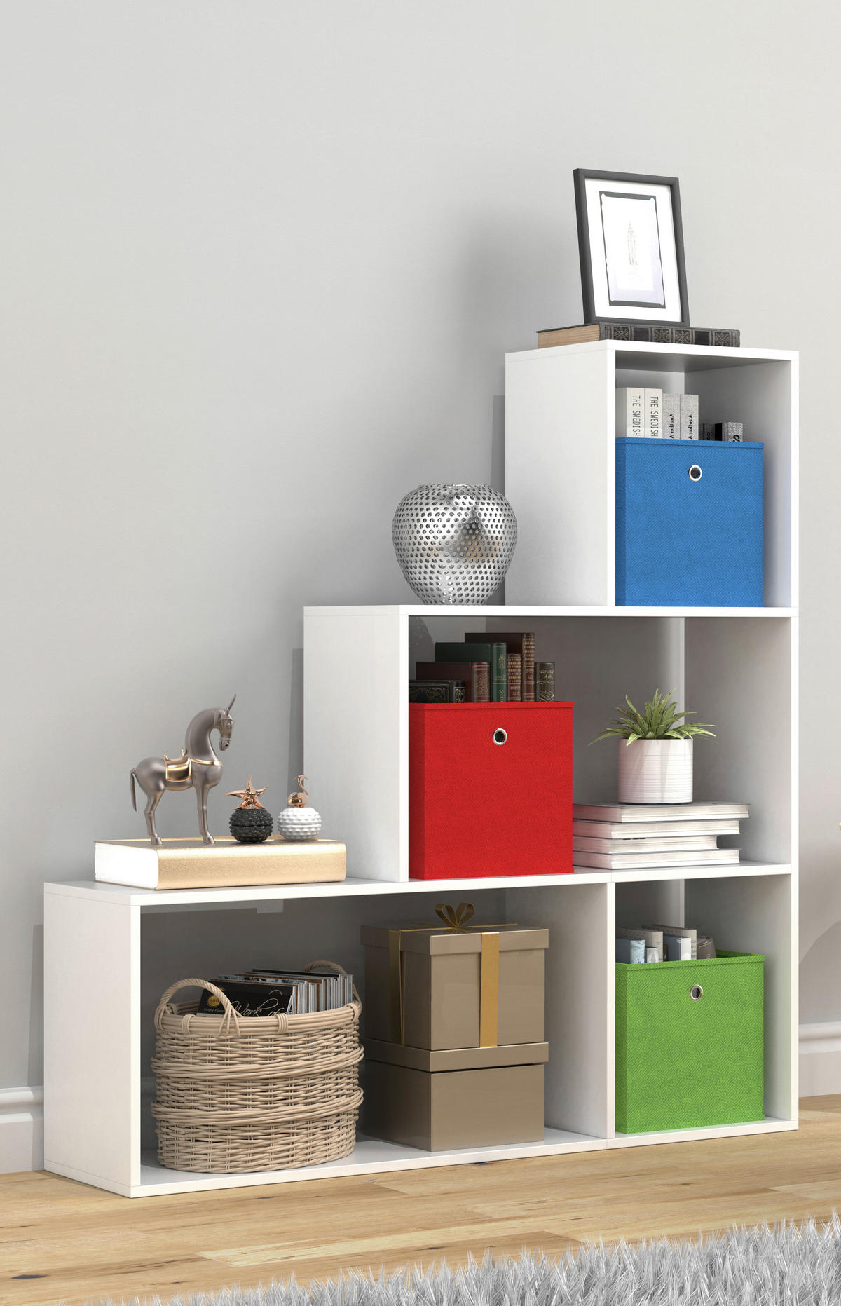 HYLLA i 117/123/29 cm vit  - vit, Basics, trämaterial (117/123/29cm) - MID.YOU
