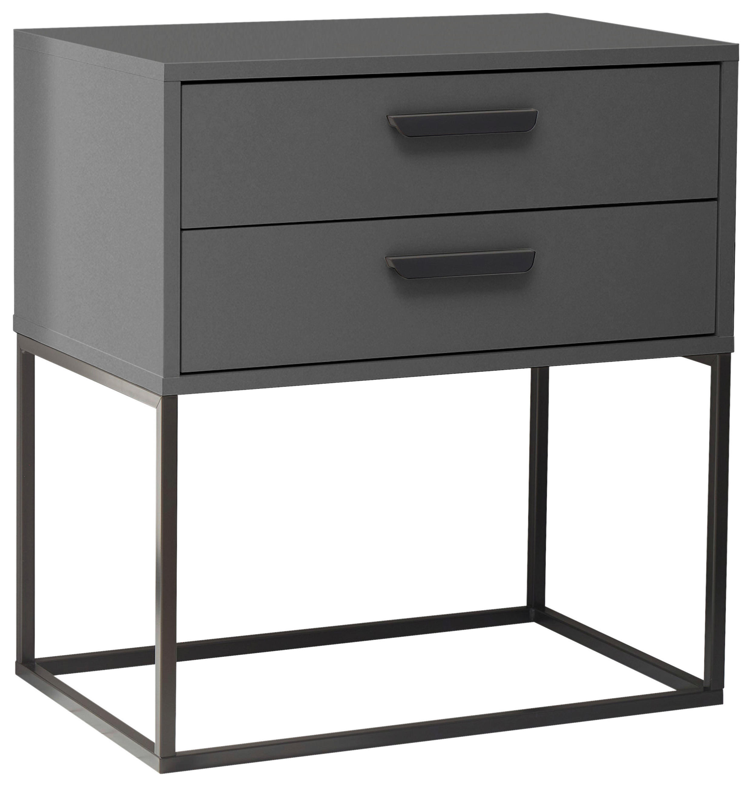 NOĆNI ORMARIĆ boje grafita, crna   - boje grafita/crna, Moderno, drvni materijal/metal (60/65/38,5cm) - Livetastic