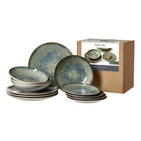 TAFELSERVICE Blau, Braun, Beige Verde 12-teilig  - Blau/Beige, KONVENTIONELL, Keramik (6,32kg) - Ritzenhoff Breker