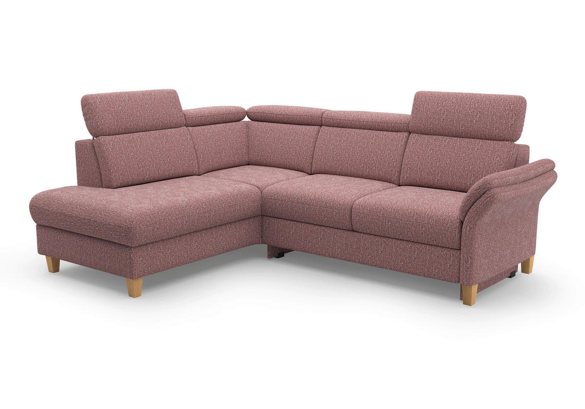 ECKSOFA GLENDALE E Aubergine Chenille  - Eichefarben/Aubergine, KONVENTIONELL, Holz/Textil (193/247cm) - Sit & More
