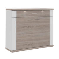 KOMMODE  in 129/107/42 cm  - Chromfarben/Eichefarben, Design, Holzwerkstoff/Kunststoff (129/107/42cm) - Xora