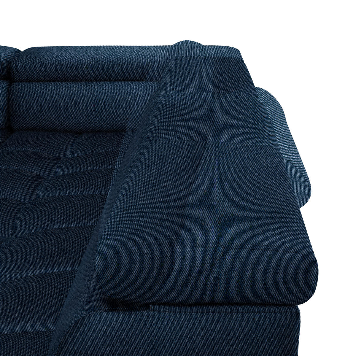 WOHNLANDSCHAFT in Webstoff Dunkelblau  - Schwarz/Dunkelblau, Design, Textil/Metall (177/385/216cm) - Welnova