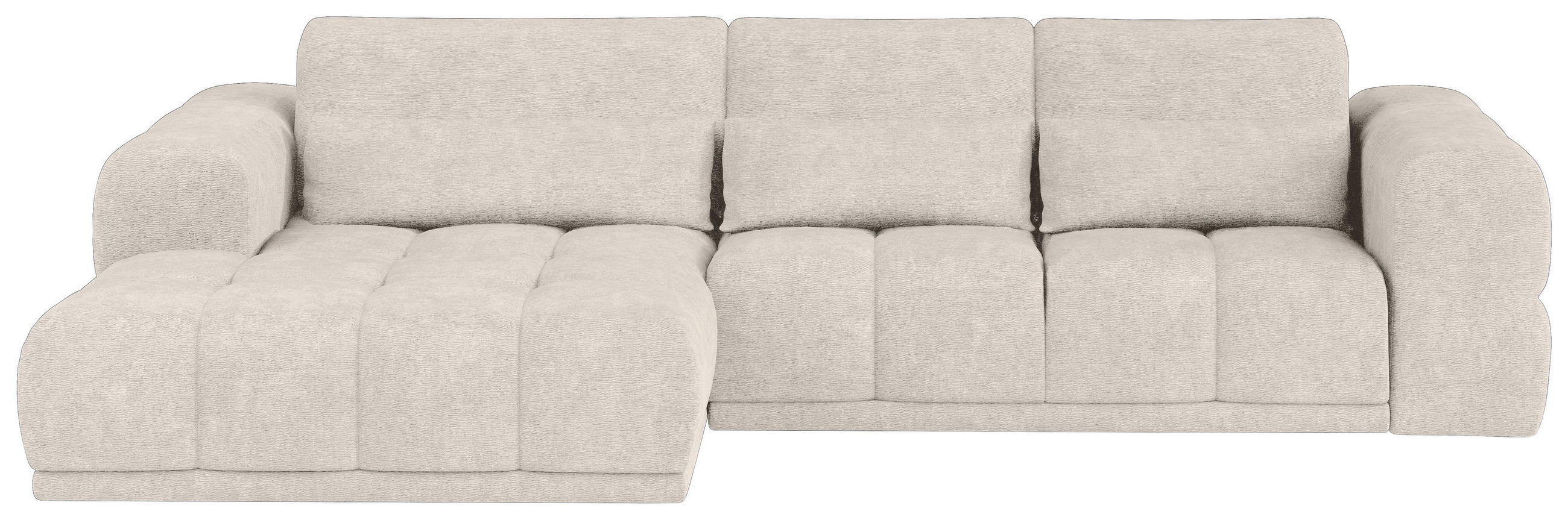 HÖRNSOFFA i chenille sandfärgad  - sandfärgad/svart, Klassisk, textil/plast (203/290cm) - MID.YOU