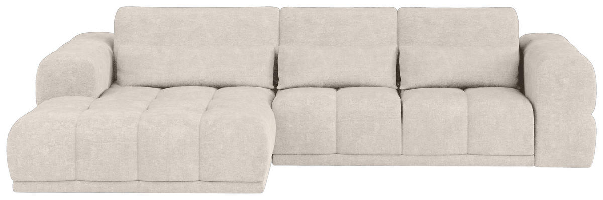 HÖRNSOFFA i chenille sandfärgad  - sandfärgad/svart, Klassisk, textil/plast (203/290cm) - MID.YOU