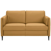 2,5-SITZER Echtleder Senfgelb  - Senfgelb/Schwarz, Design, Leder/Metall (164/84/99cm) - Dieter Knoll