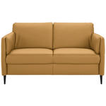 2,5-SITZER Latina in Echtleder Senfgelb   - Senfgelb/Schwarz, Design, Leder/Metall (164/84/99cm) - Dieter Knoll