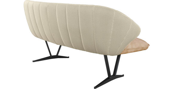 SITZBANK 182/84,5/75 cm  in Beige  - Beige/Schwarz, Design, Textil/Metall (182/84,5/75cm) - Novel