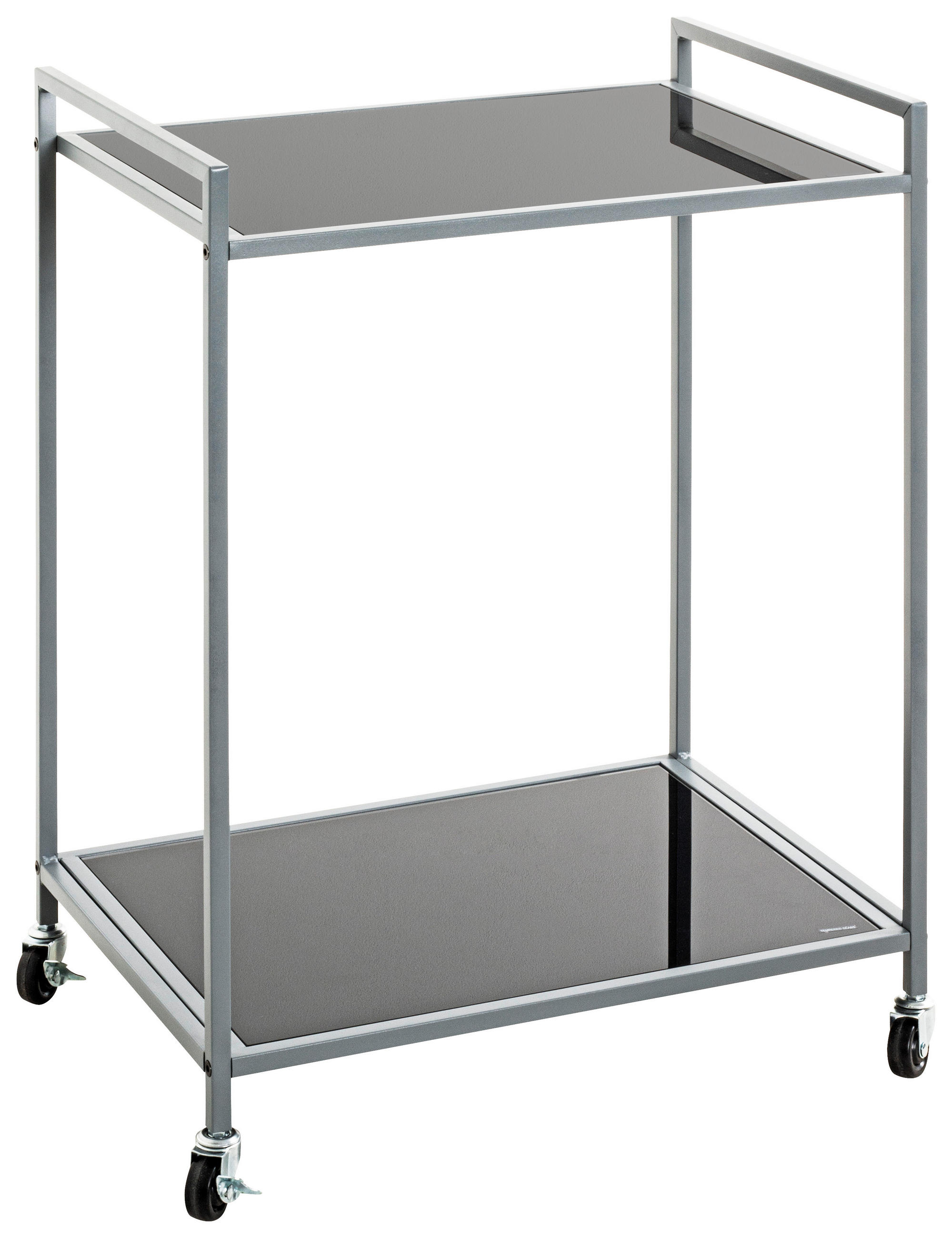 SERVIERWAGEN Grau, Schwarz  - Schwarz/Grau, Trend, Glas/Kunststoff (50/36/69cm)