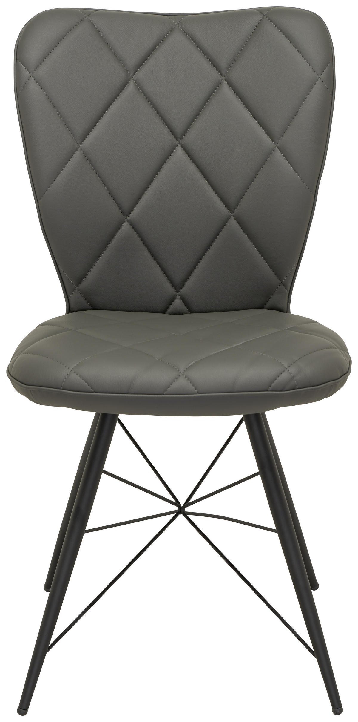 STOLICA  siva, crna  metal, koža      - siva/crna, Design, koža/metal (49/90/61cm) - Hom`in