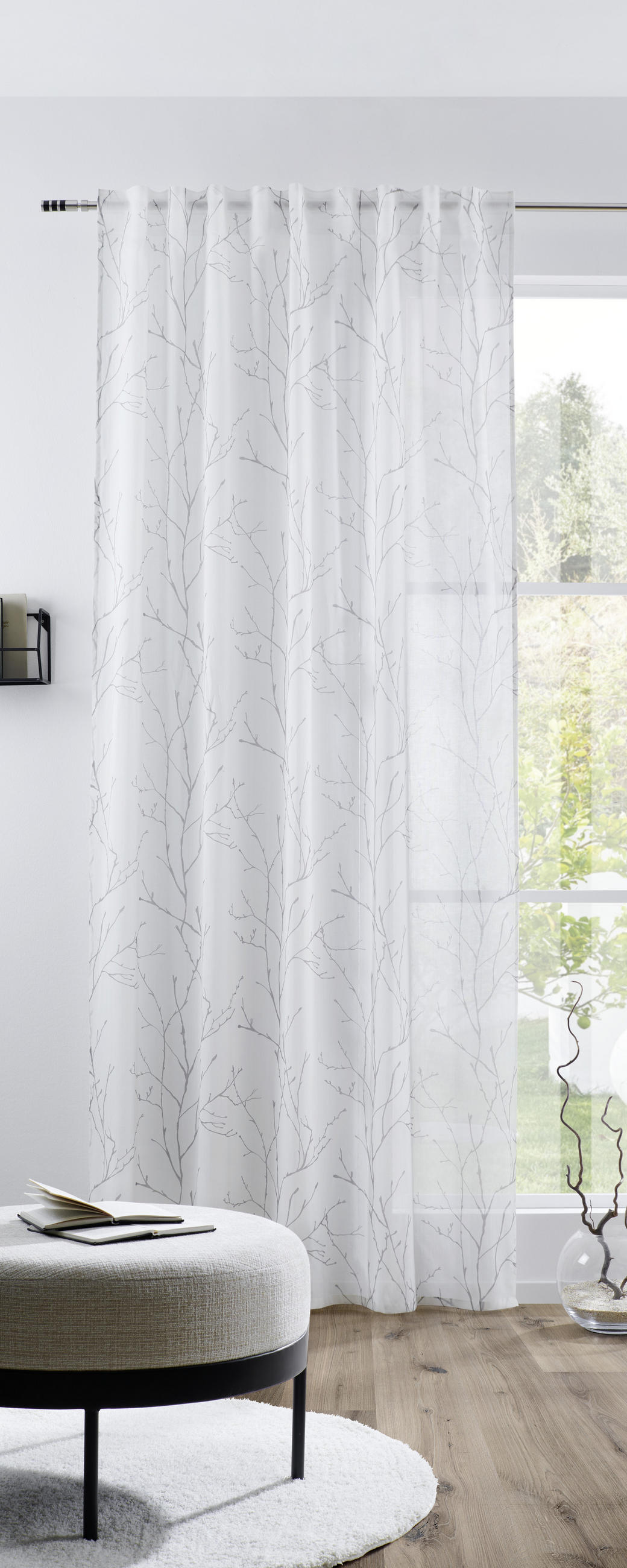 FERTIGVORHANG halbtransparent  - Grau, Basics, Textil (140/255cm) - Bio:Vio