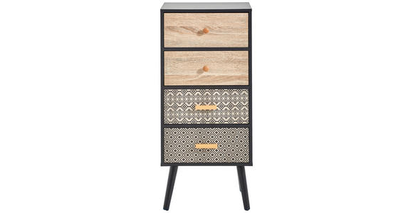 KOMMODE 38/84,7/29 cm in Multicolor, Schwarz - Multicolor/Schwarz, Trend, Holz/Holzwerkstoff (38/84,7/29cm) - Carryhome