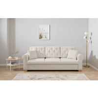 SCHLAFSOFA in Chenille Hellgrau  - Buchefarben/Hellgrau, Design, Holz/Textil (240/94/98cm) - MID.YOU