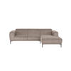 ECKSOFA in Cord Taupe  - Taupe/Schwarz, Design, Textil/Metall (262/183cm) - MID.YOU