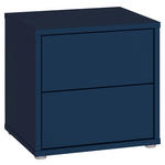 NACHTSCHRANK 50/48/42 cm  - Silberfarben/Dunkelblau, Trend, Holzwerkstoff/Kunststoff (50/48/42cm) - Carryhome