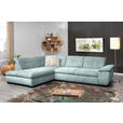 ECKSOFA in Cord Pastellblau  - Pastellblau/Schwarz, Design, Textil/Metall (242/313cm) - Xora