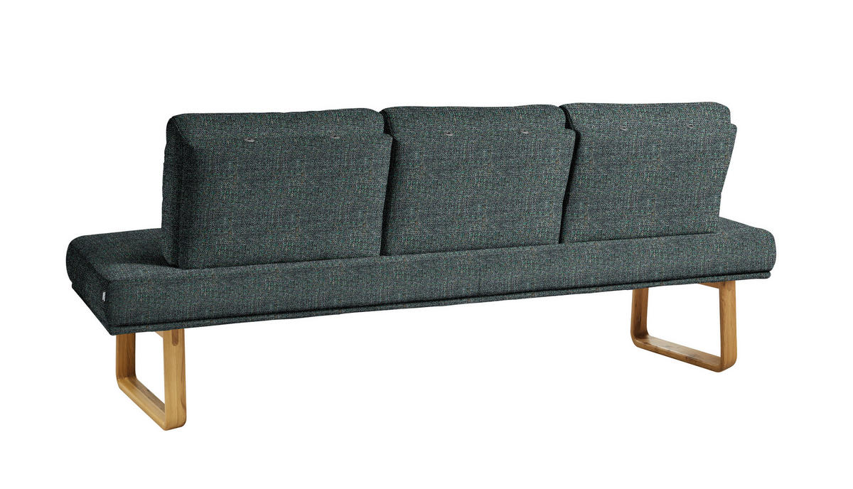 SITZBANK 224/92/78 cm  in Türkis, Eichefarben  - Türkis/Eichefarben, Design, Holz/Textil (224/92/78cm) - Dieter Knoll