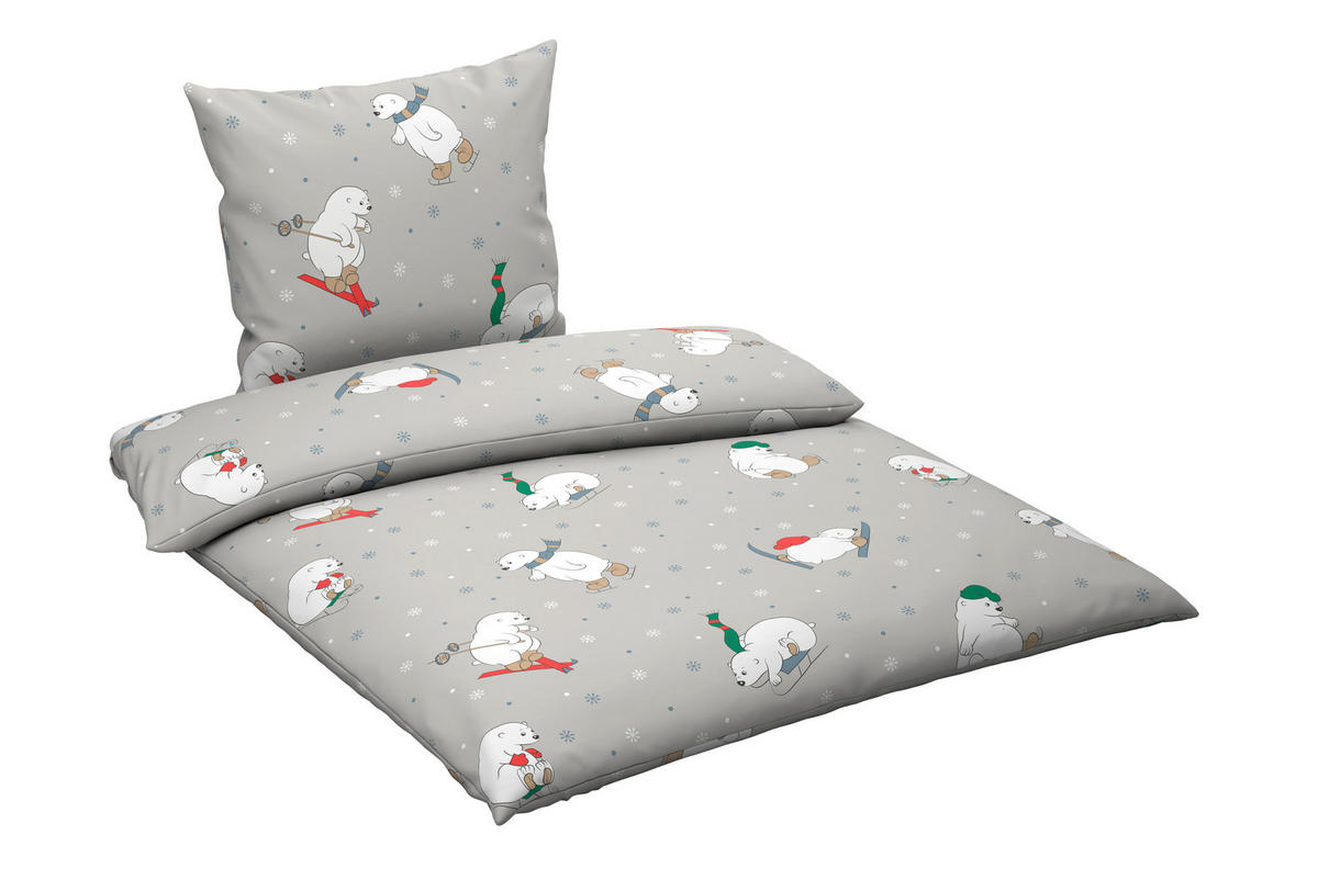 BETTWÄSCHE 2-teilig Flanell 135/200 cm  - Grau, Textil (135/200cm) - Esposa
