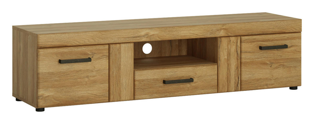 TV-ELEMENT barve hrasta  - barve kroma/črna, Design, umetna masa/leseni material (157/40/41cm) - Landscape