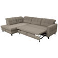 ECKSOFA in Webstoff Beige  216/297 cm  - Beige/Schwarz, Design, Holz/Textil (216/297cm) - Xora