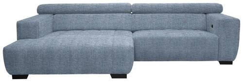 ECKSOFA in Webstoff Blau  - Blau/Schwarz, Konventionell, Textil/Metall (182/279cm) - Hom`in