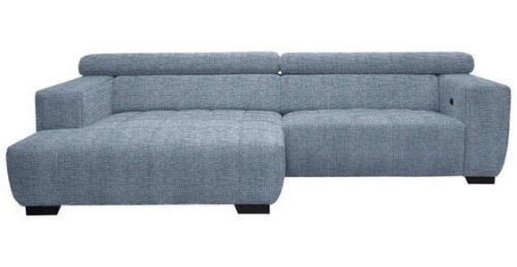 ECKSOFA in Webstoff Blau  - Blau/Schwarz, KONVENTIONELL, Textil/Metall (182/279cm) - Hom`in