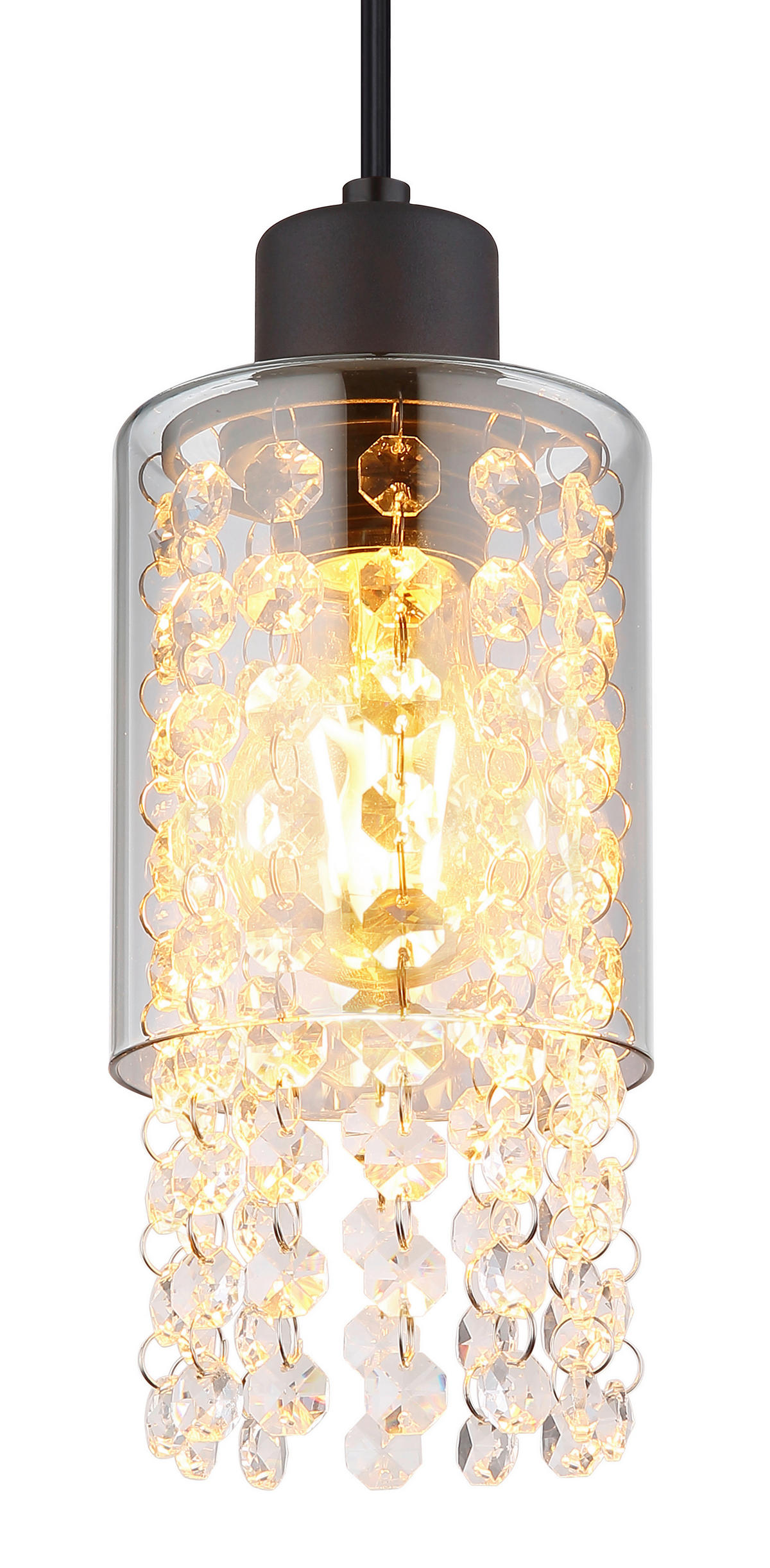 LAMPĂ SUSPENDATĂ 10/120 cm  - străveziu/negru, Konventionell, plastic/sticlă (10/120cm) - Globo