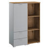 KOMMODE  in 80/119/42 cm  - Eichefarben/Alufarben, Trend, Holzwerkstoff/Kunststoff (80/119/42cm) - Stylife