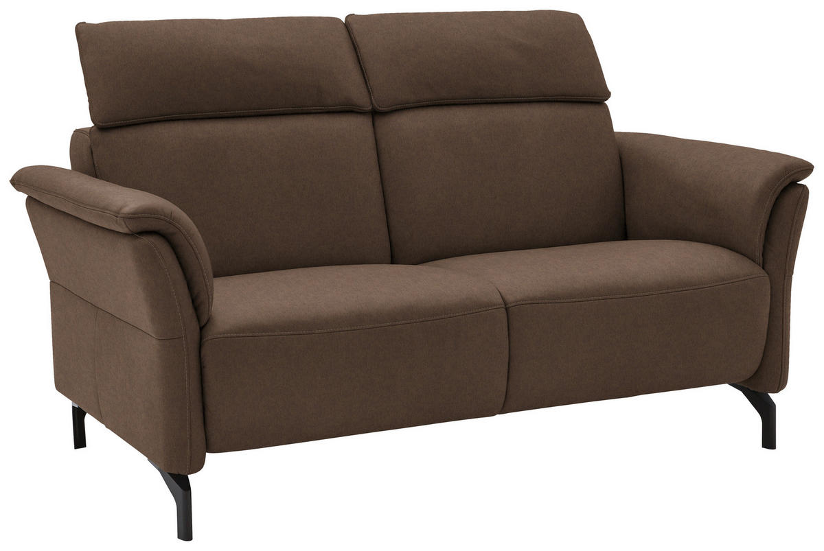 2-SITZER-SOFA in Echtleder Braun  - Schwarz/Braun, Konventionell, Leder/Metall (178/103/92cm) - Dieter Knoll