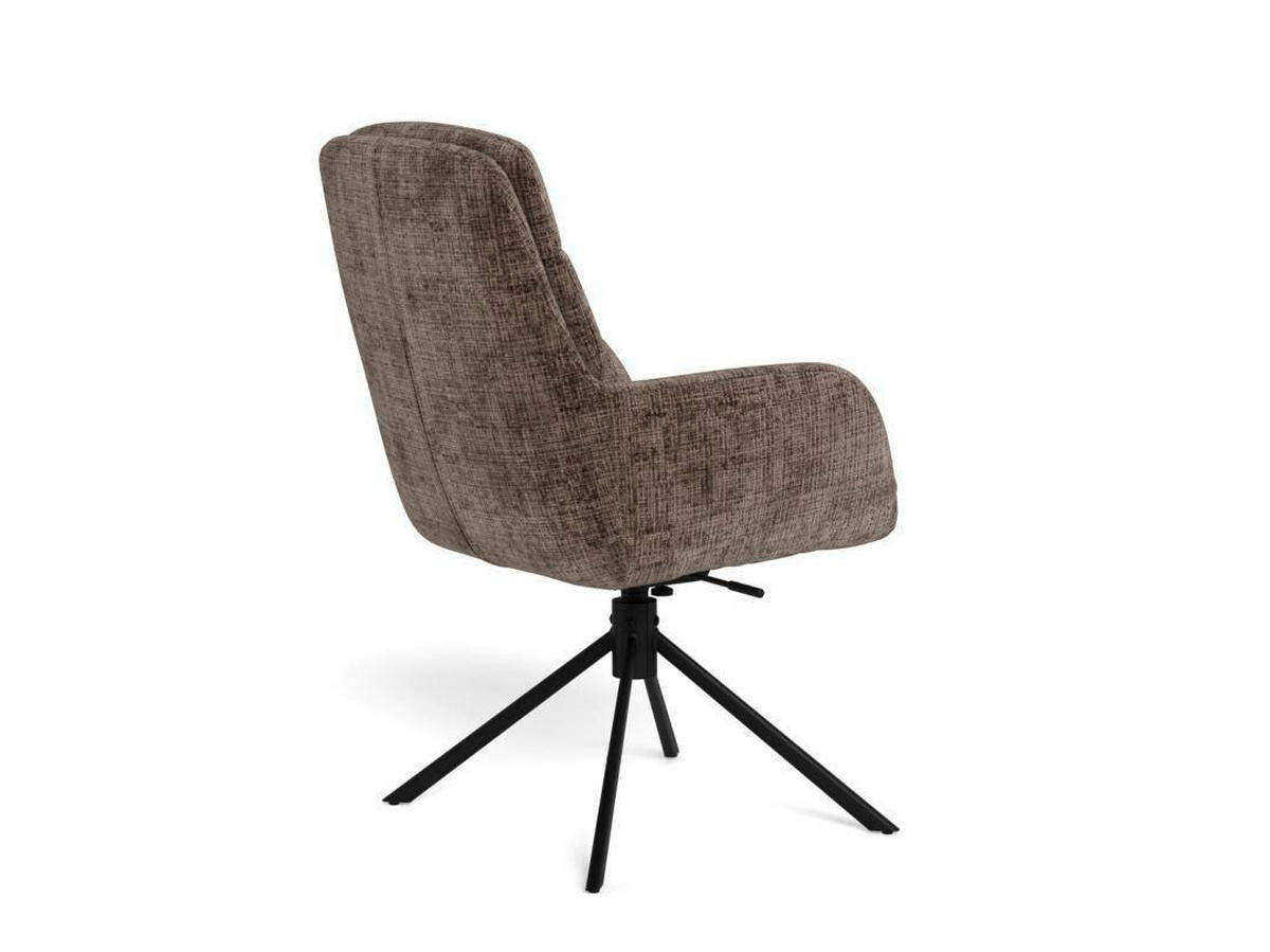ARMLEHNSTUHL 2 Stück automatische Rückholfunktion Struktur  Braun, Schwarz  - Schwarz/Braun, MODERN, Textil/Metall (61/94/67cm) - MID.YOU