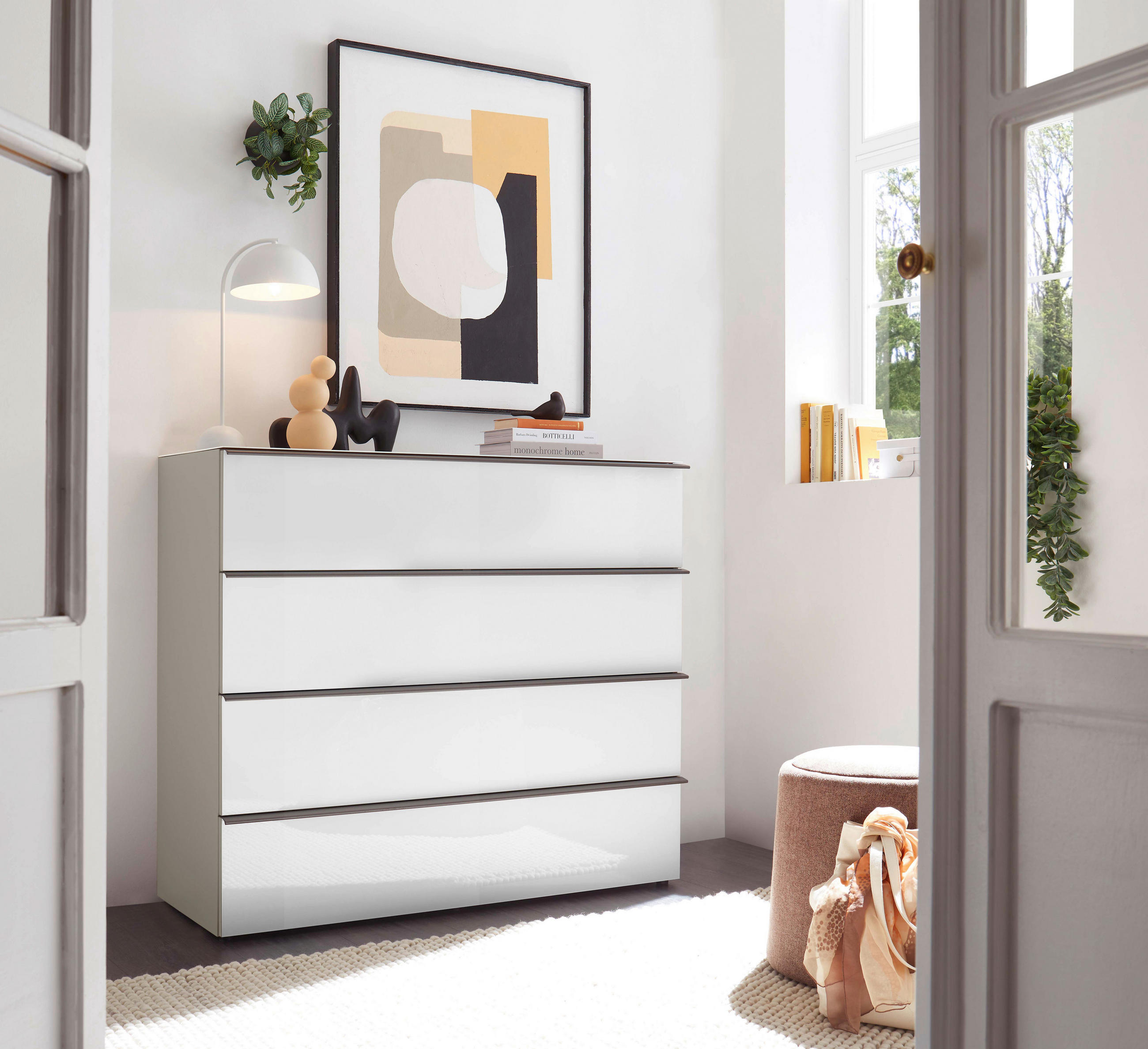 SIDEBOARD  in 120/104/43 cm  - Schieferfarben/Schwarz, Basics, Glas/Holzwerkstoff (120/104/43cm) - Dieter Knoll