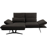 ECKSOFA in Echtleder Graubraun  130/210 cm  - Gelb/Graubraun, Design, Leder/Metall (130/210cm) - Dieter Knoll
